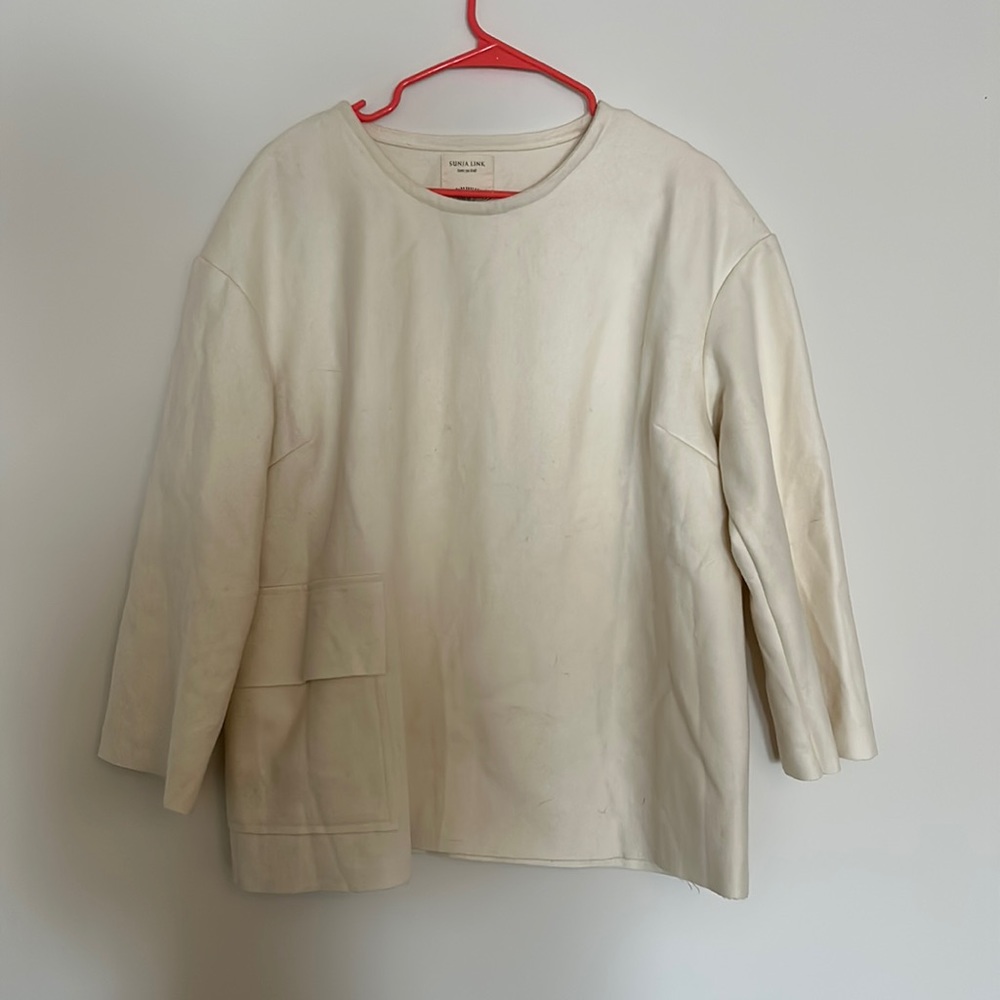 Sunja Link Felted Wool Ivory Tunic L